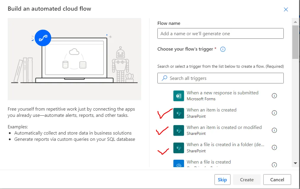 Automated cloud flow