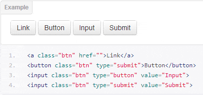 Boostrap v2 按钮的样例输出