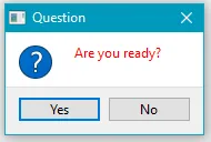 Question messageBox with font color red