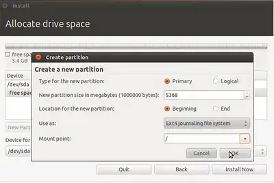 Ubuntu Partitioning