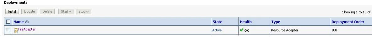 Deployed File Adapter in Weblogic