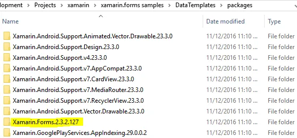 Xamarin.Forms nuget package