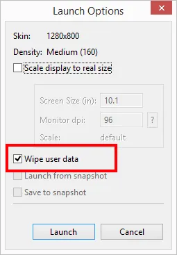 Wipe user data