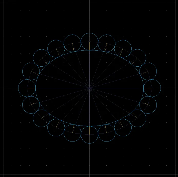 Ellipse + circles