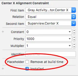 Placeholder constraint