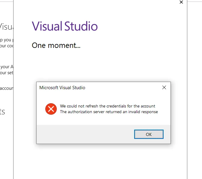 Error Visual Studio 2019