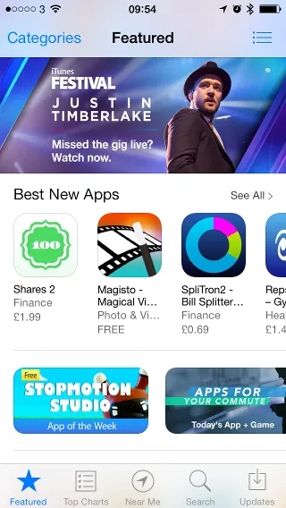 App Store home page