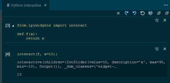 interact example in VSCode