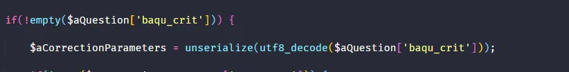 Piece of code where I applied utf8_decode()
