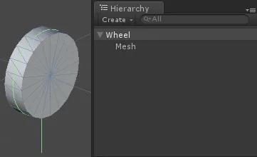 WheelCollider-MeshRenderer Hierarchy