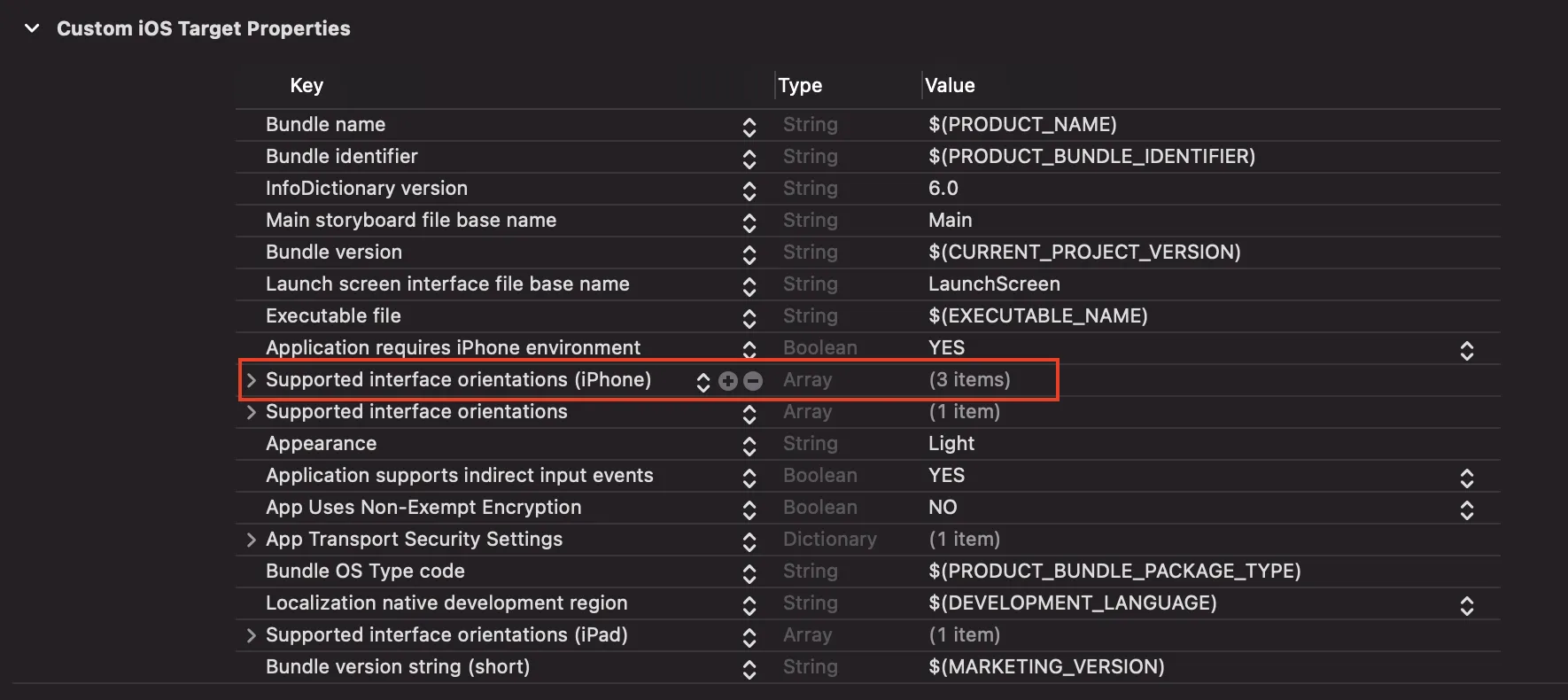 XCode screenshot