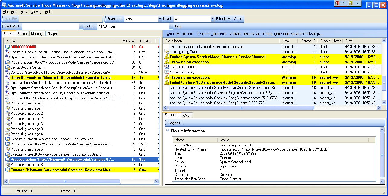 Troubleshooting Using the Service Trace Viewer