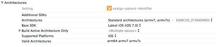 Xcode Target Settings