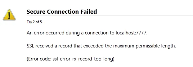SSL received a record that exceeded the maximum permissible length