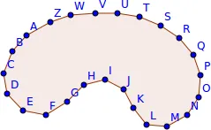 Simple non-convex polygon with many vertices