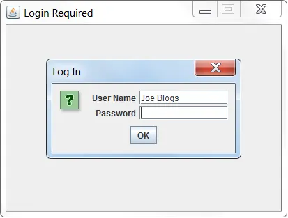 Login with focused password field