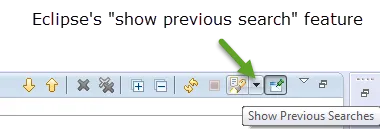 eclipse "show previous searches" feature