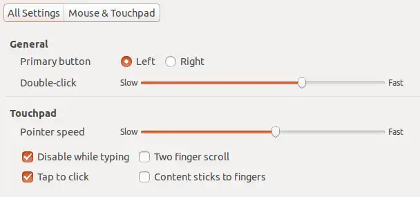 Mouse & Touchpad Settings