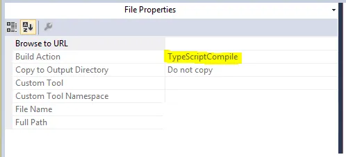 文件属性：TypeScriptCompile