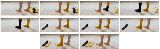 2-sorting socks: using two feet