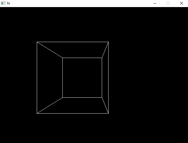 screenshot of cube rendered with perspective