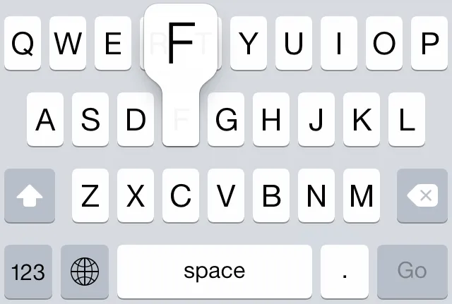 tapped expanded keyboard key