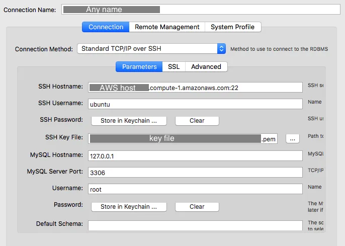 MySQLWorkbench setup screenshot