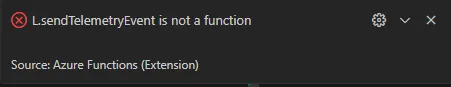 Telemetry error in VS Code