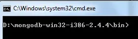 Navigating to mongo's bin folder