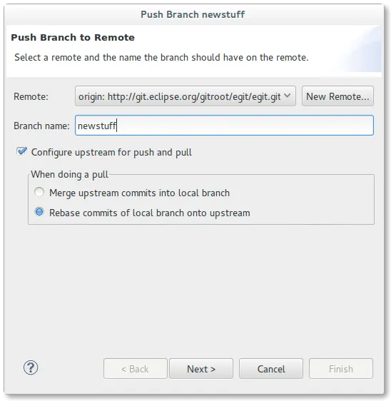 Push Branch in EGit