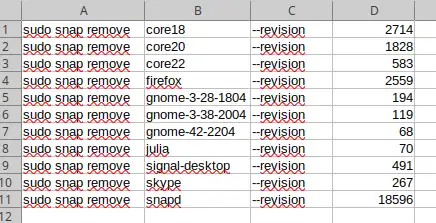My ready-to-use commands, in my spreadsheet