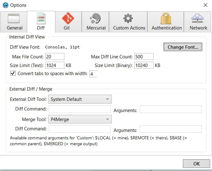 here is how I configured external merge tool