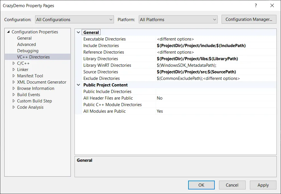 VS 2019 Recommended Project Properties