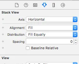 Set Stack view attributes like this