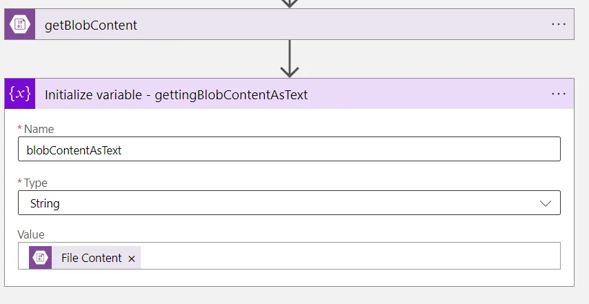 parsing blob content by initializing a variable of String type