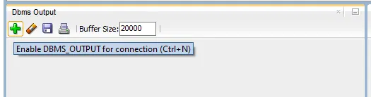 DBMS output window enabled