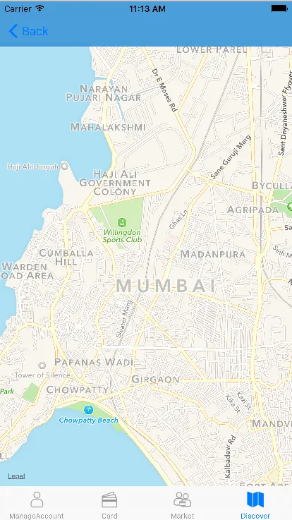 一张地图截图, 以孟买为中心