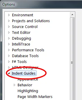 Options.. --> Indent Guides
