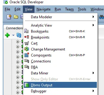 DBMS Output window