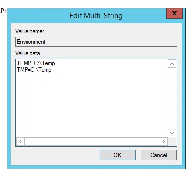 你需要将 TEMP=VALUE 输入为一个字符串，并将 TMP=VALUE 输入为另一个字符串