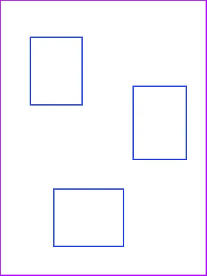 three blue rectangles inside of a purple rectangle
