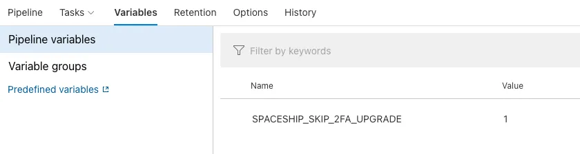 spaceship skip 2FA upgrade