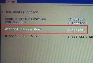 Secure Boot from BIOS