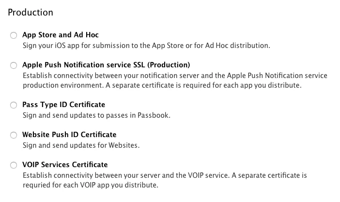 iOS VOIP Services Certificate