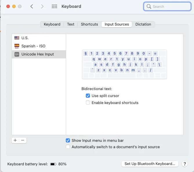 Unicode Hex Input Keyboard