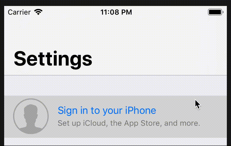 iOS default bar details