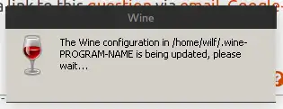 the wineprefix is being updated....