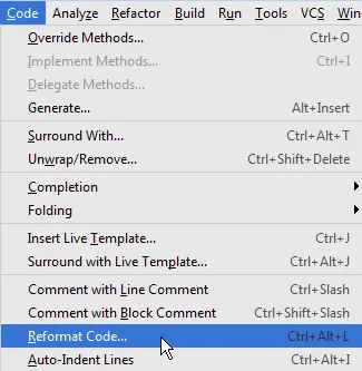 Reformat code