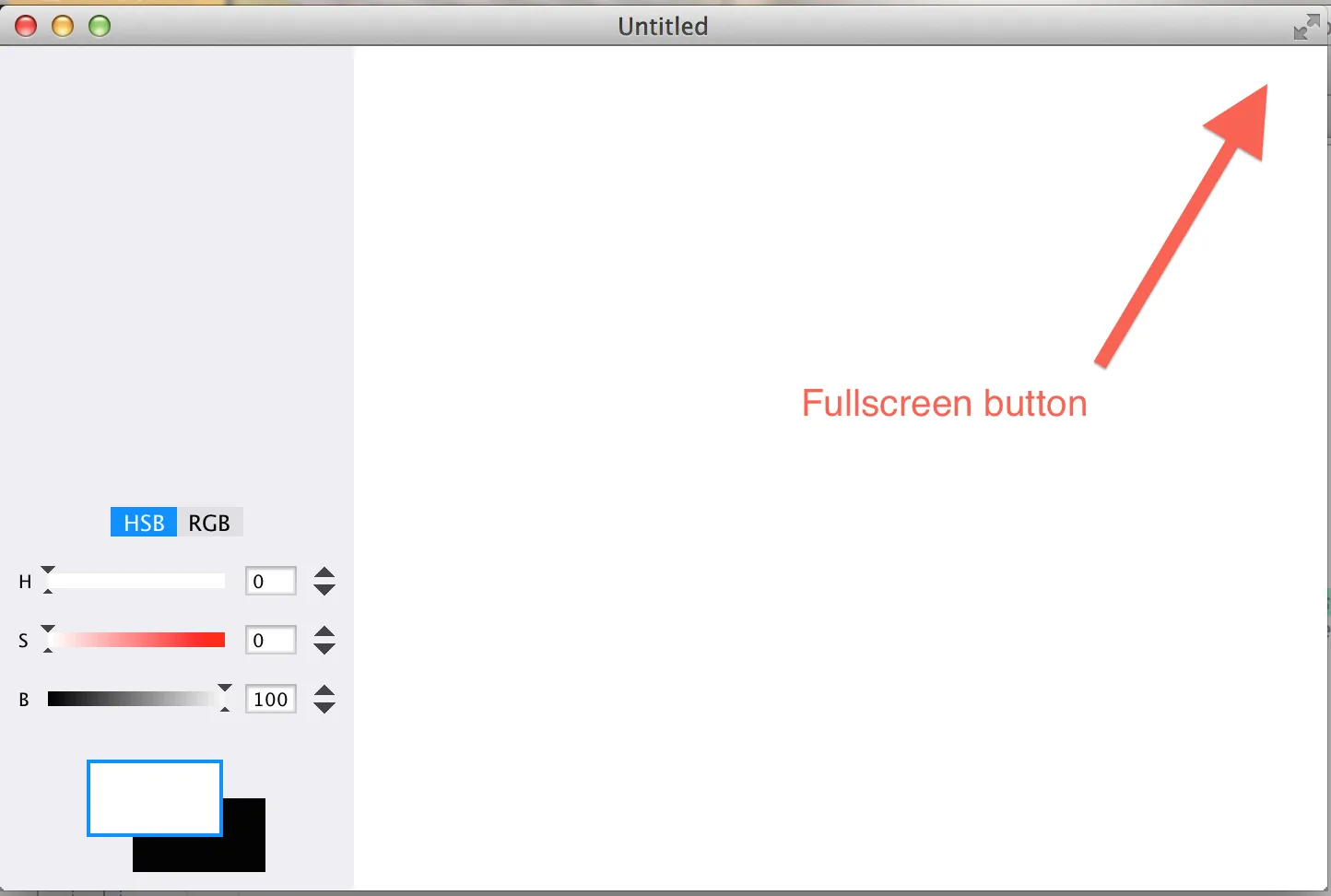 fullscreen button example