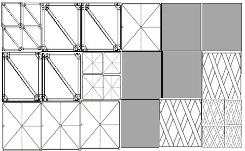 一个由不同瓷砖图案组成的图像。请注意，这里有4个图案，因为具有相同拓扑结构的图像被归类到同一类别中。